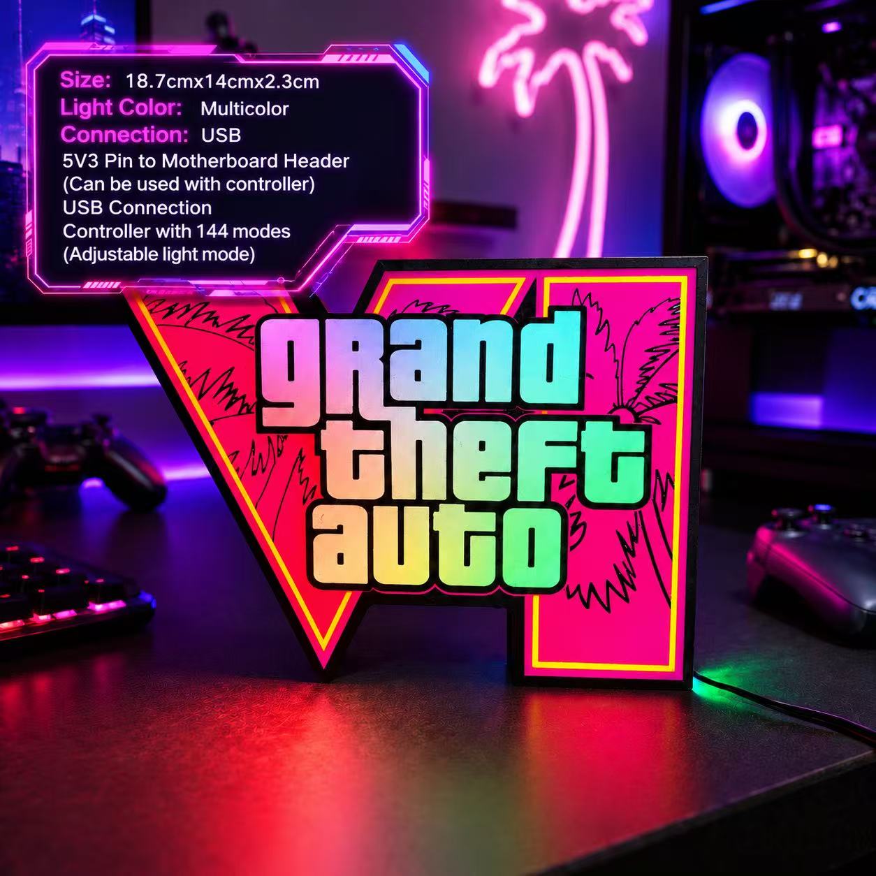Desk Setup Lamp - Nouvelle lumière d'ambiance USB GTA 6