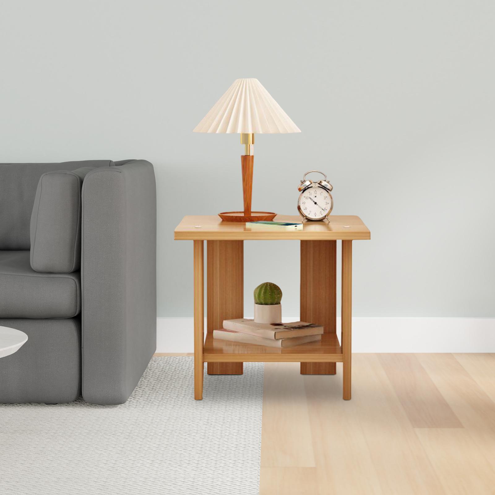 Desk Setup Minimalist - Table d'appoint Double couche en bois,